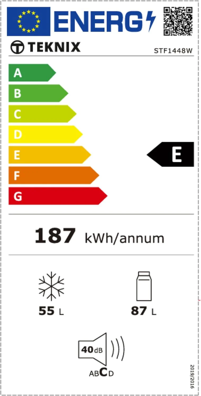 Teknix STF1448W - White Fridge Freezer - 142L - E Energy Rating - Image 8