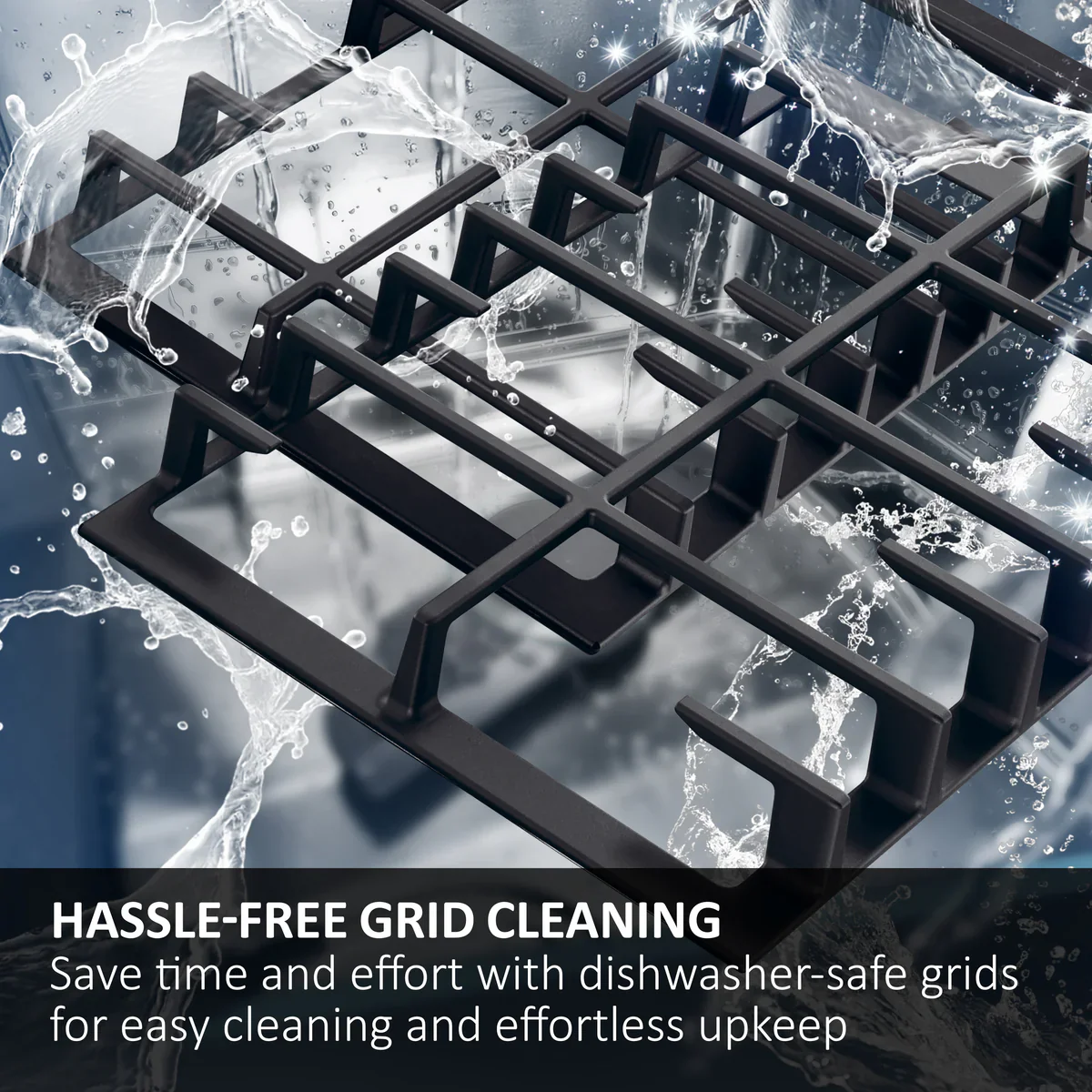 Haier HAVG6BF4TBPB - Black Gas on Glass Hob - 60cm 4 Zone - Image 4