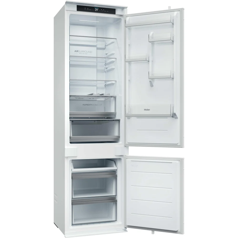 Haier HBQW5519EK-UK - Sliding Hinge White Integrated Fridge Freezer - 284L - E Energy - Image 4
