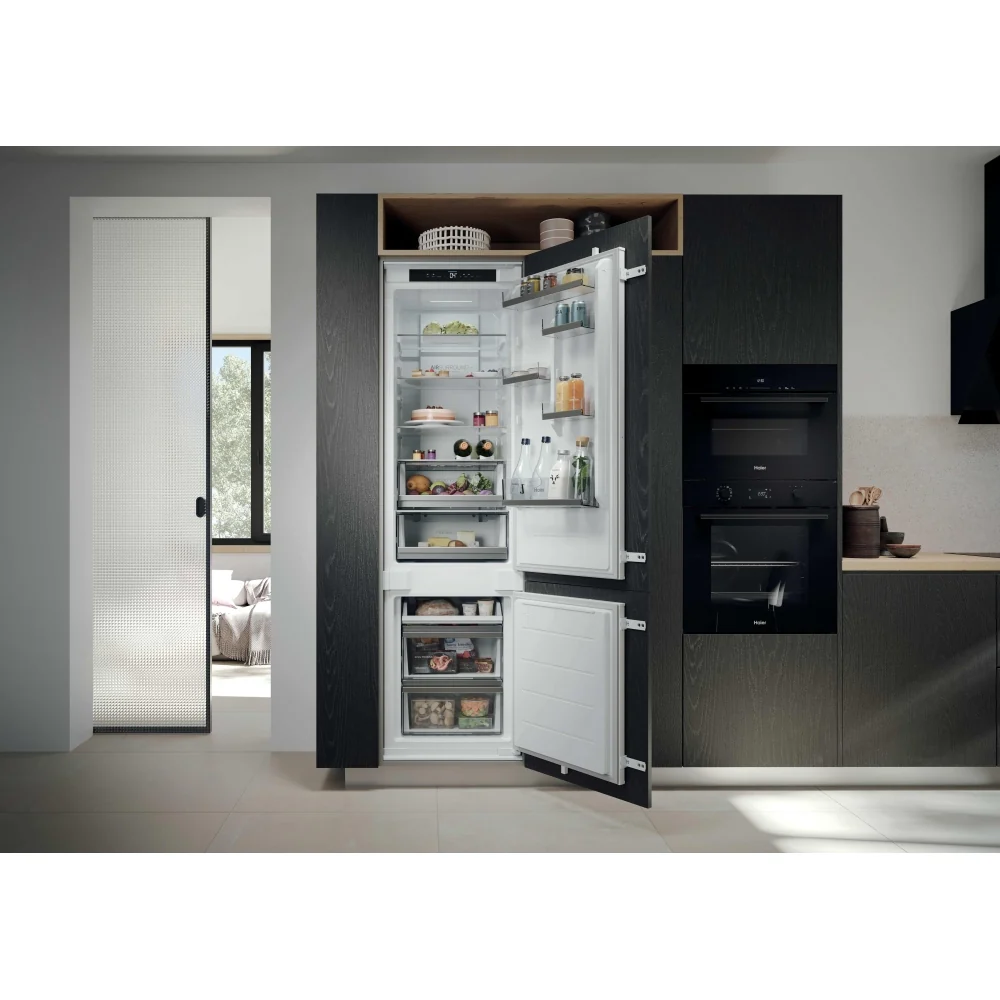 Haier HBQW5519EK-UK - Sliding Hinge White Integrated Fridge Freezer - 284L - E Energy - Image 7