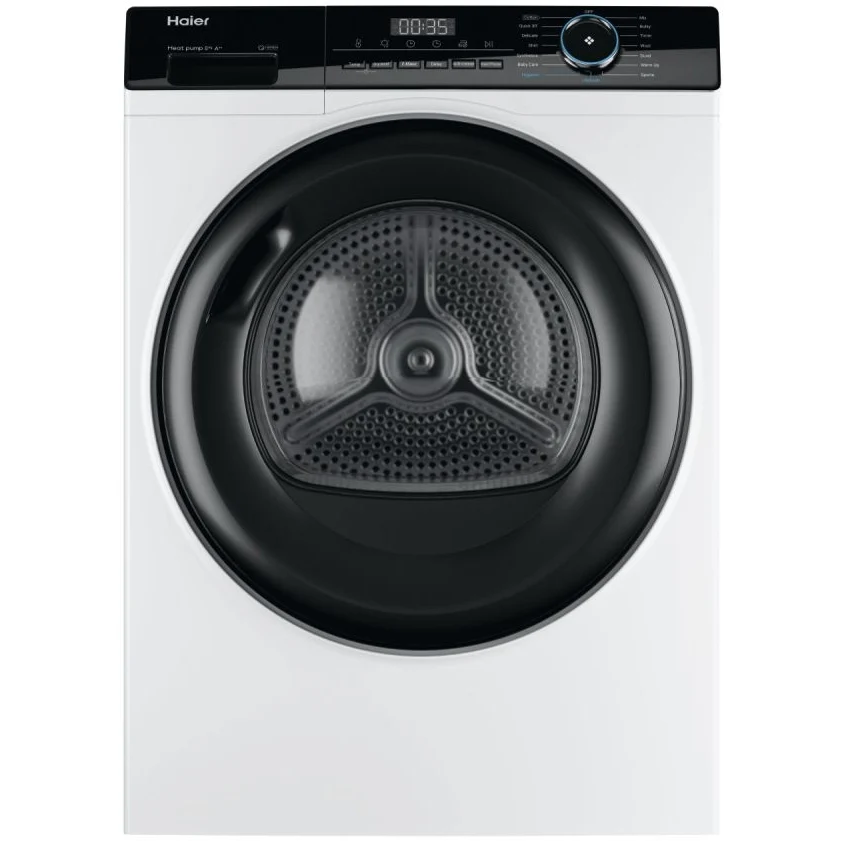 Haier HD80-A2939 - White 8KG Heat Pump Tumble Dryer - D Energy Rating