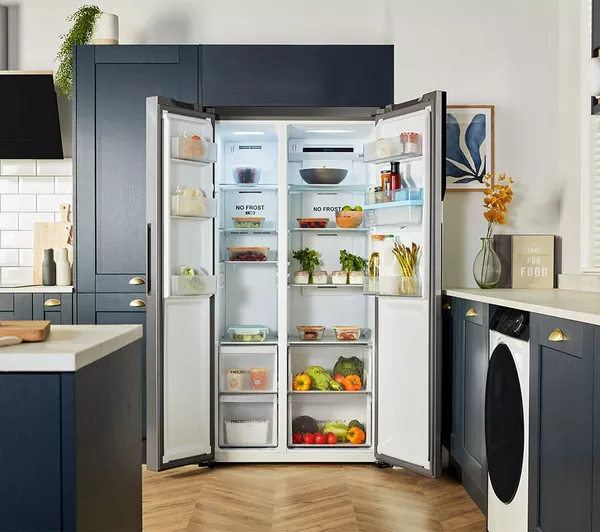 Haier HSR3918EWPG - Silver American Fridge Freezer - 521L Side by Side - E Energy Rating - Image 2