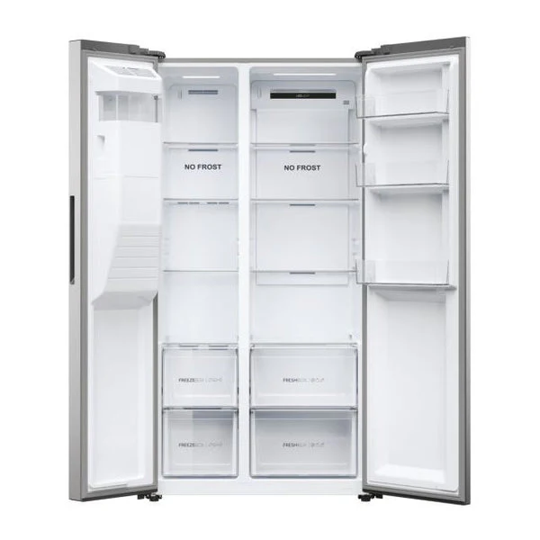 Haier HSR5918DIMP - Platinum Inox American Fridge Freezer - 511L - D Energy Rating - Image 4