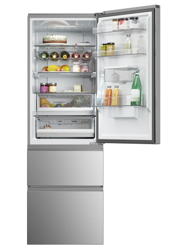 Haier HTW5618DWMG - Silver Freestanding Frost Free Fridge Freezer - D energy - Image 2