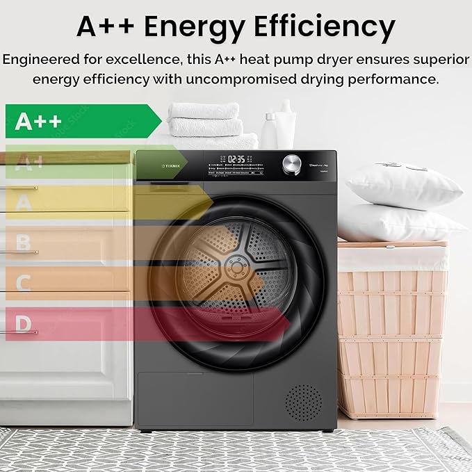 Teknix TK5HP9HS - Titanium 9KG Tumble Dryer - Heat Pump - E Energy Rating - Image 10