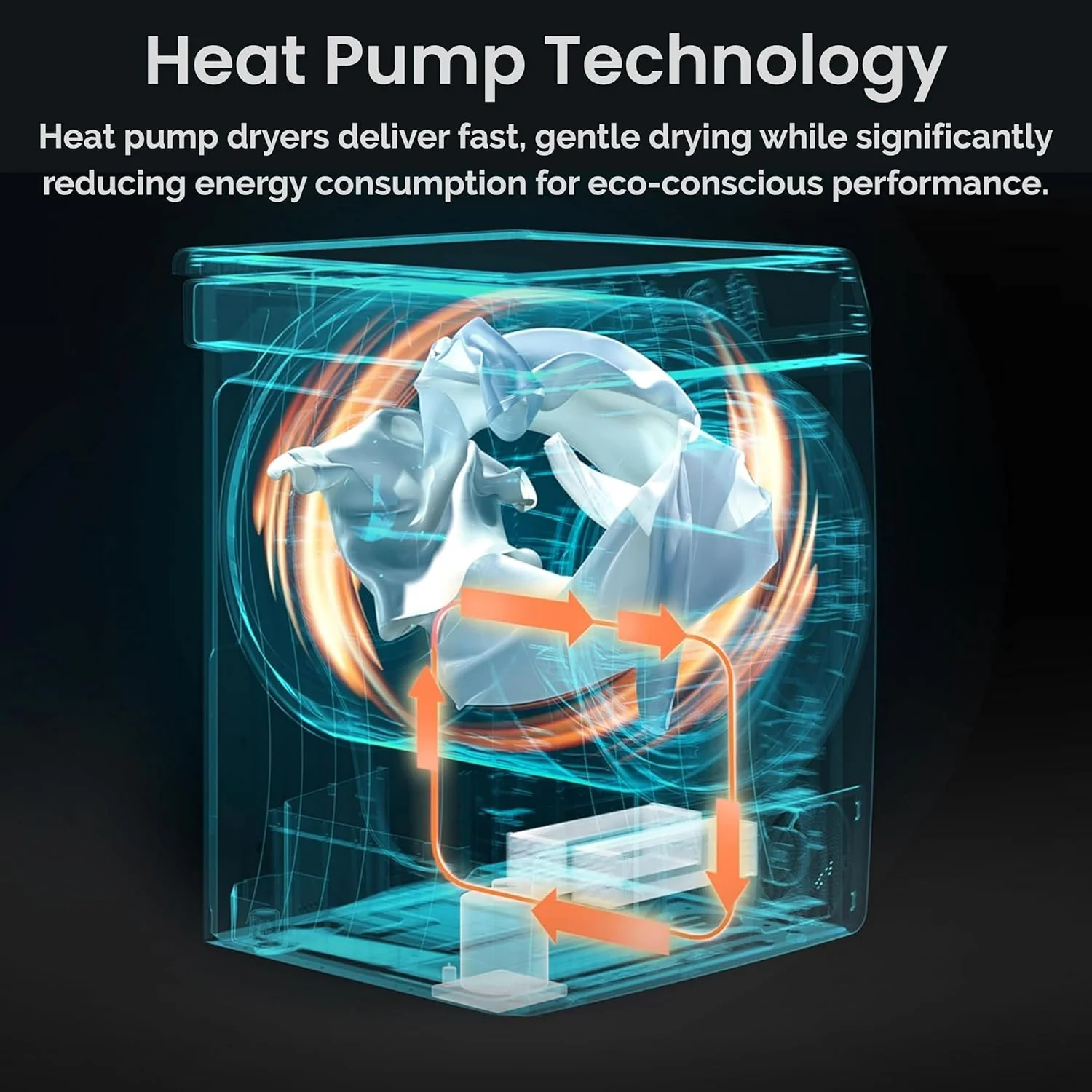 Teknix TK5HP9HS - Titanium 9KG Tumble Dryer - Heat Pump - E Energy Rating - Image 8