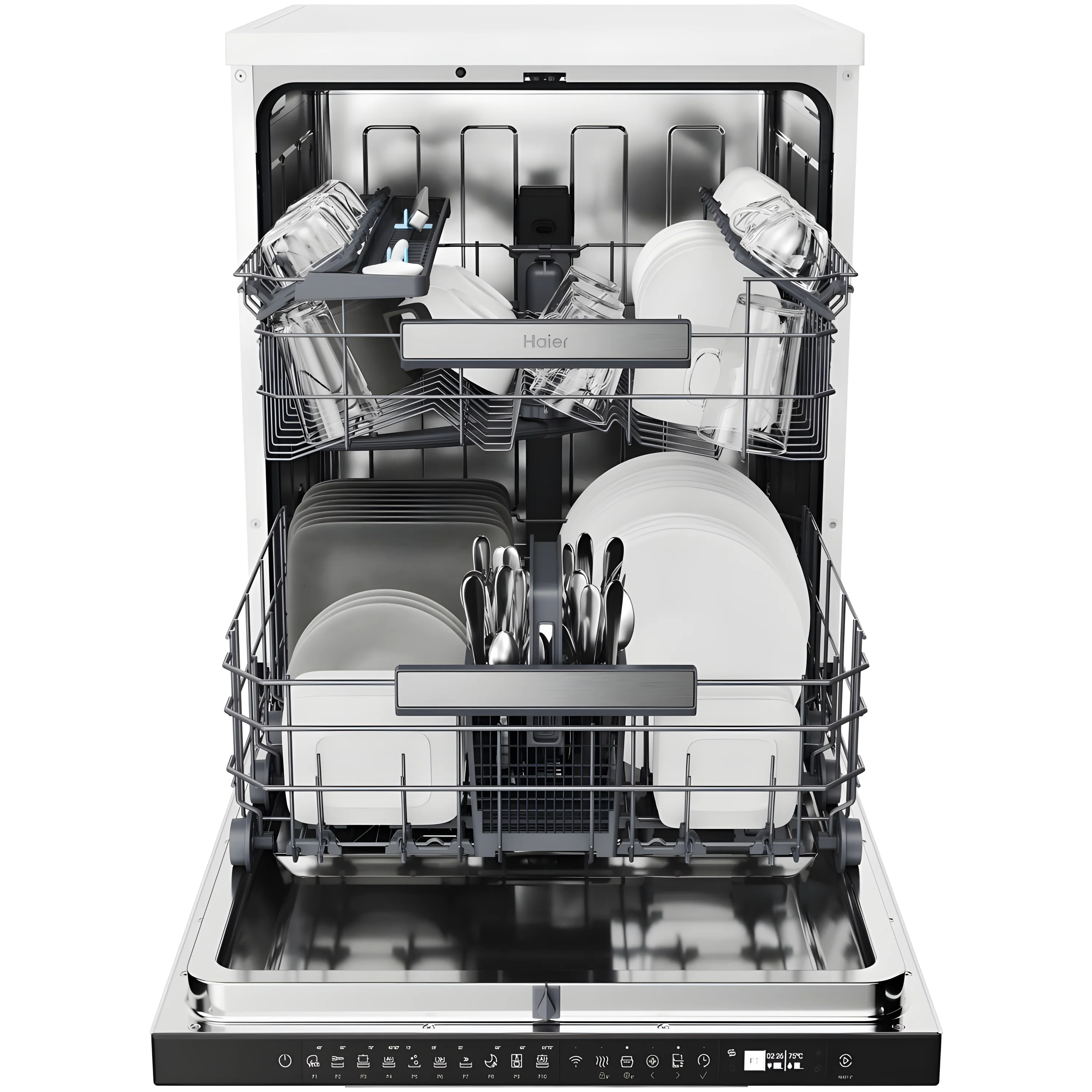 Haier XF 5C7M0W-80 - White Dishwasher - 15 Place Settings - C Energy Rated - Image 4