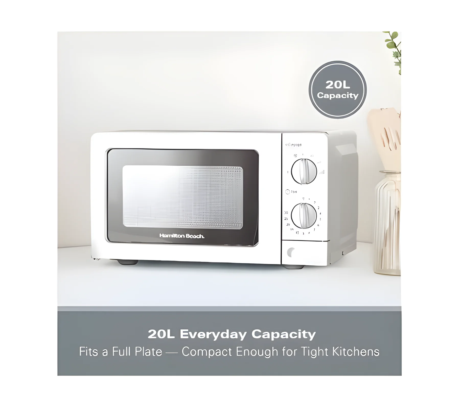 Hamilton Beach HB70T20S - Silver Solo Microwave - 20L 700W - Image 2