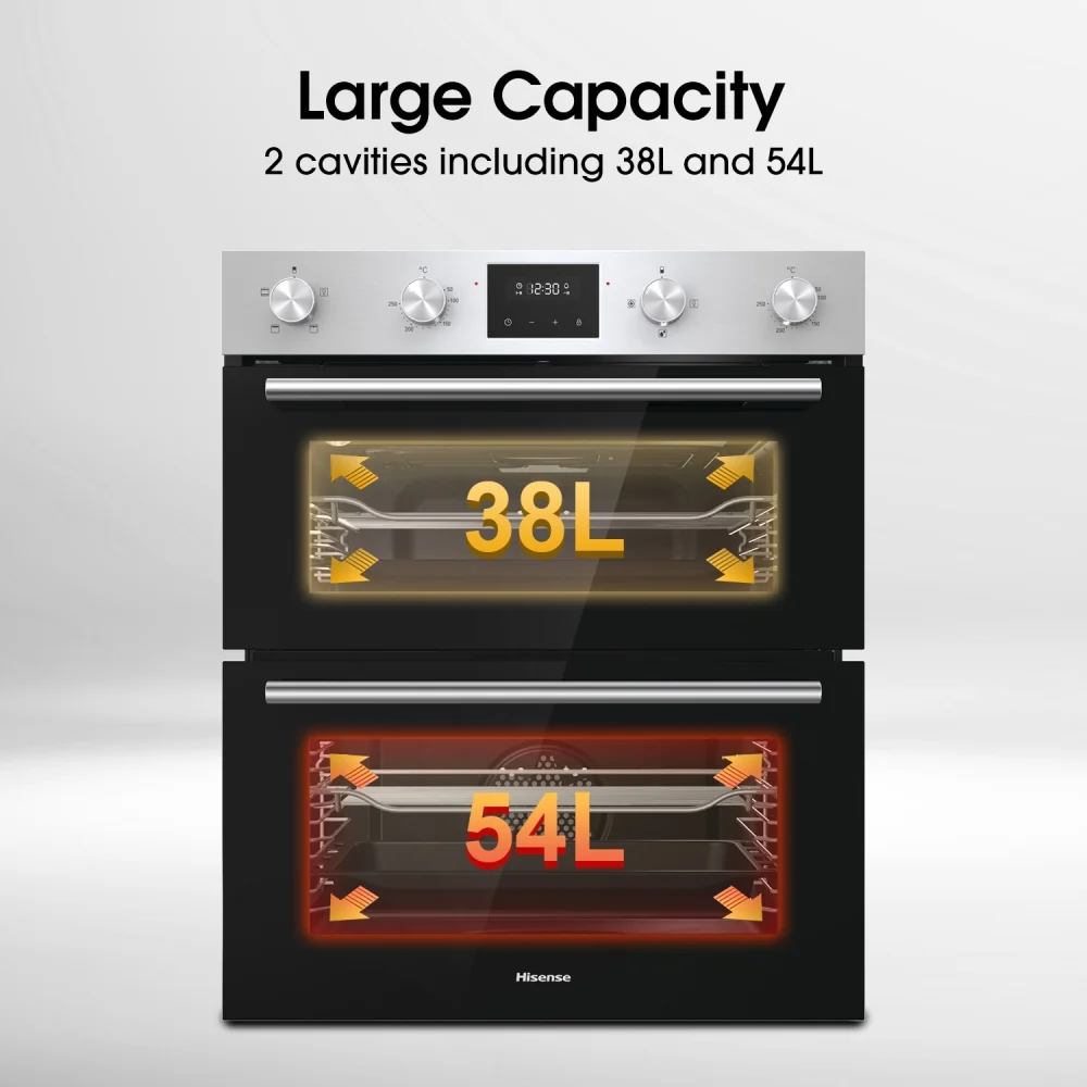 Hisense BID75211XUK - Stainless Steel Double Oven - 38/54L - A Energy Rated - Image 2