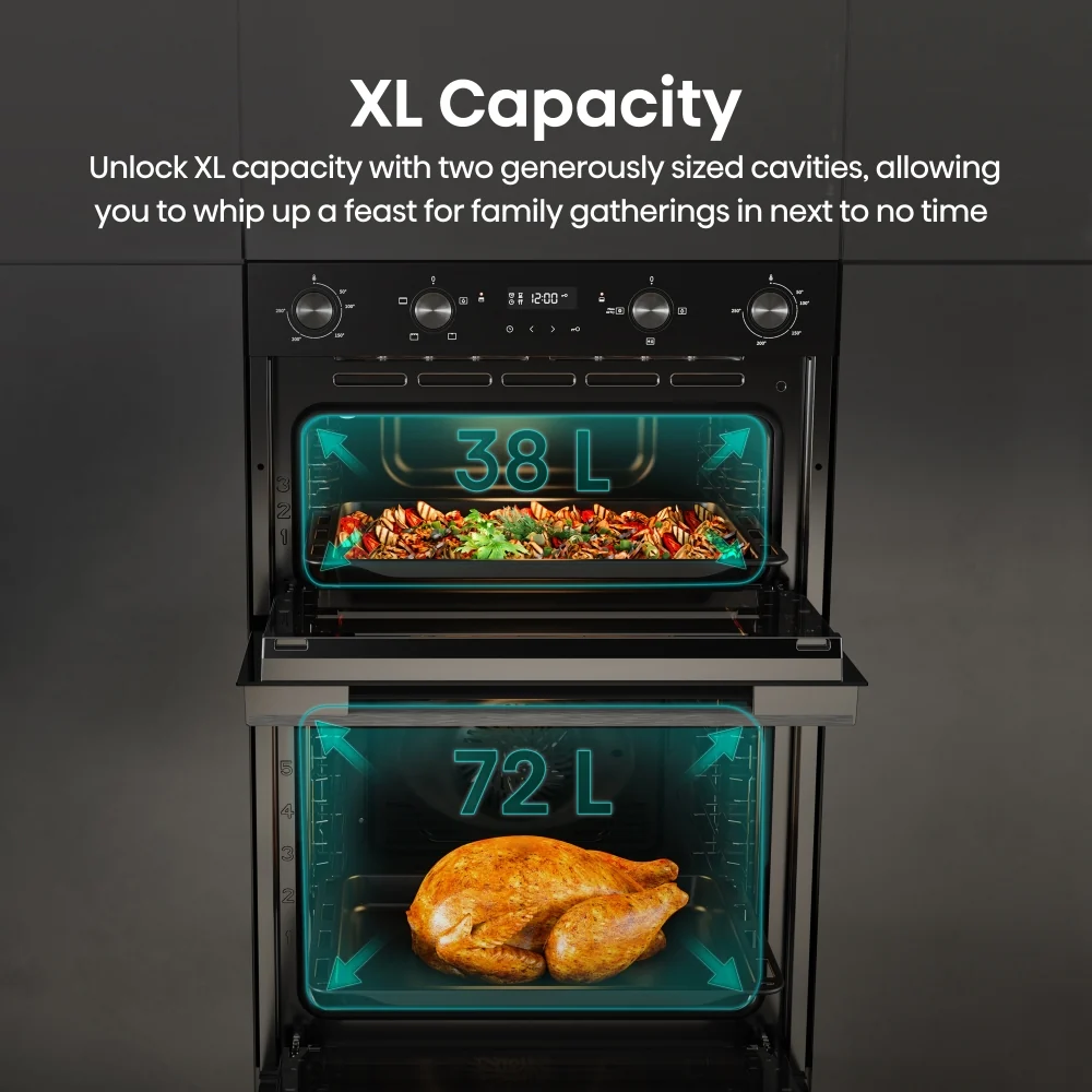 Hisense BID914221ADBG - Black Built-In Double Oven - 72L/38L - A Energy Rated - Image 2