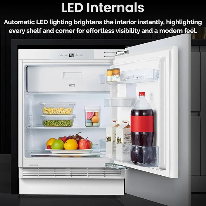 Teknix BITHUR4 - White Under Counter Fridge - 138L with Ice Box - E Energy Rating - Image 7