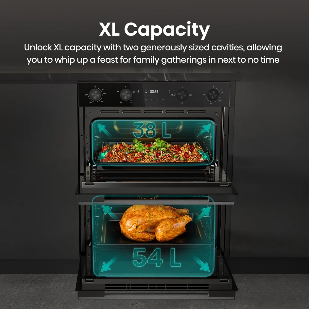 Hisense BUD714221CDBG - Black Double Oven - 92L Total Capacity - A Energy Rated - Image 3