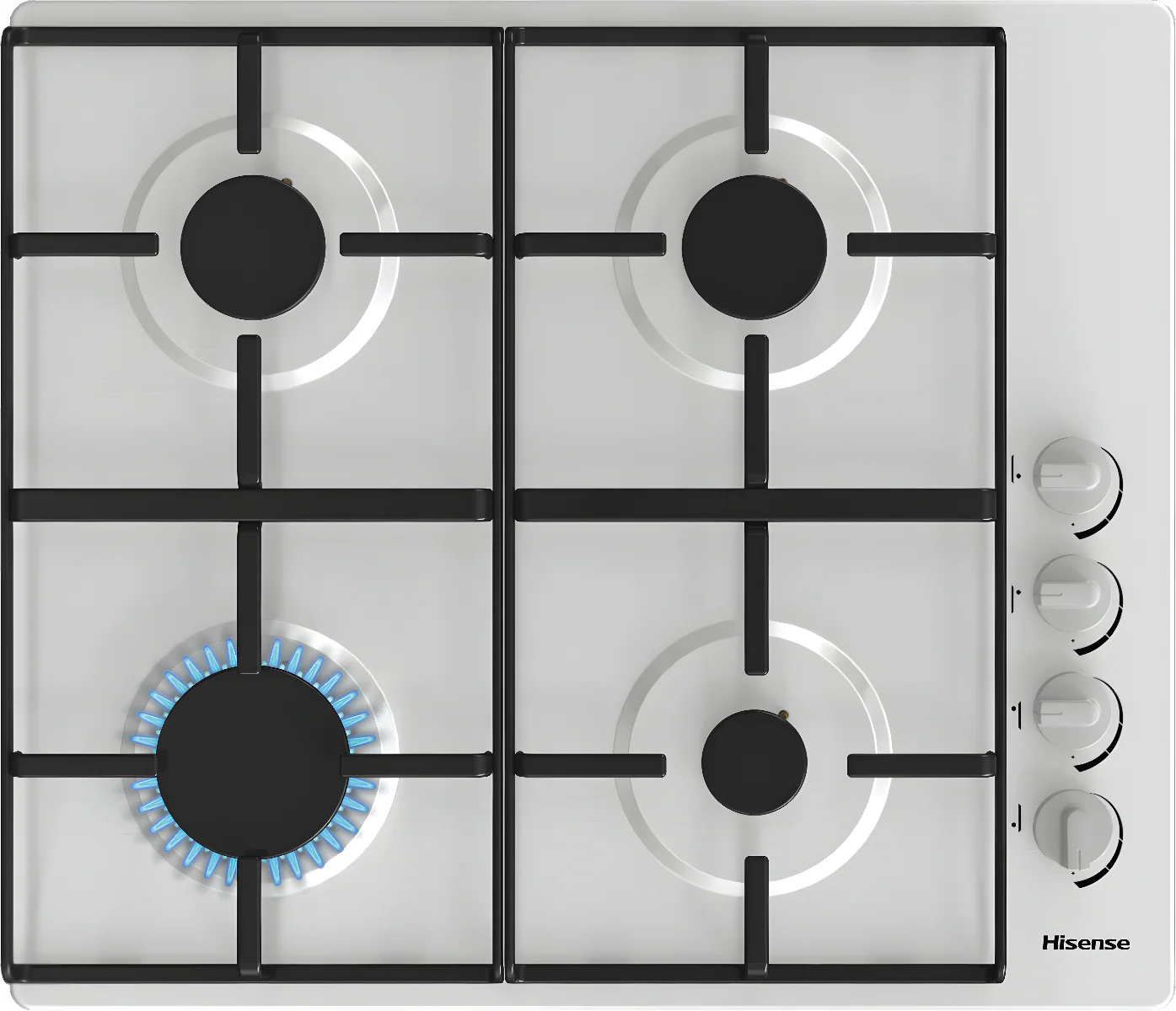 Hisense GM642XHS - Stainless Steel 60cm Gas Hob - 4 Zone - Built-in