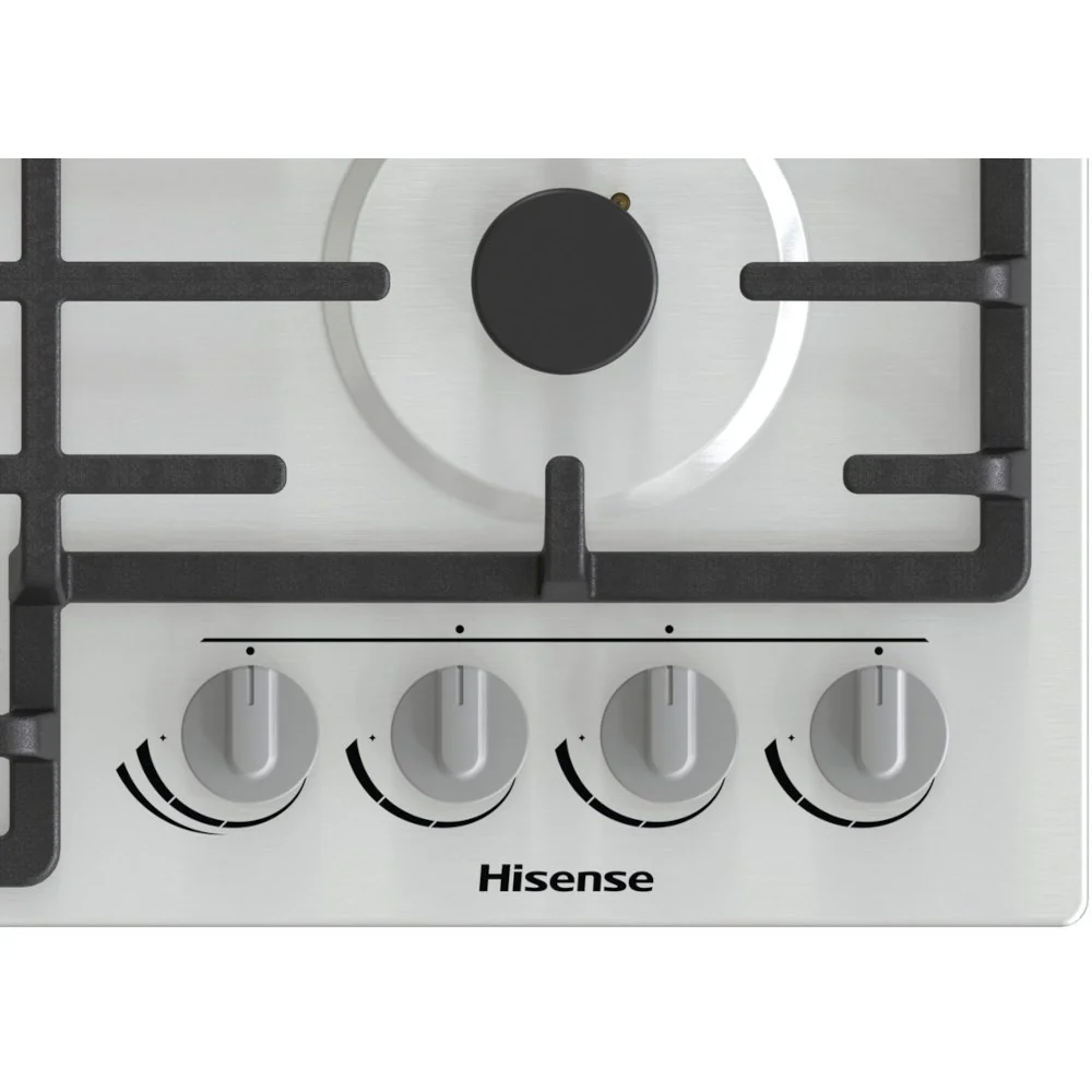 Hisense GM663XB - Stainless Steel 60cm Gas Hob - 4 Burners - Image 2