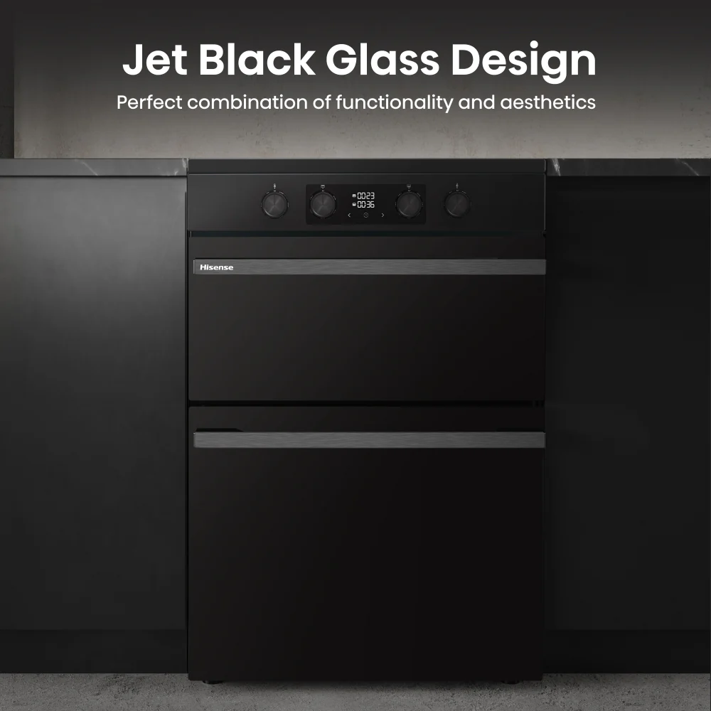 Hisense HDCEIT6C20B - Black Electric Double Oven Cooker - Induction Hob - A Rated - Image 4