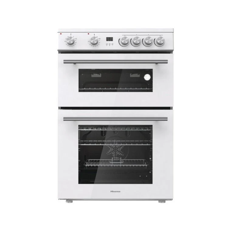 Hisense HDE3211BWUK - White Ceramic Electric Cooker - Double Oven - A+/A Energy