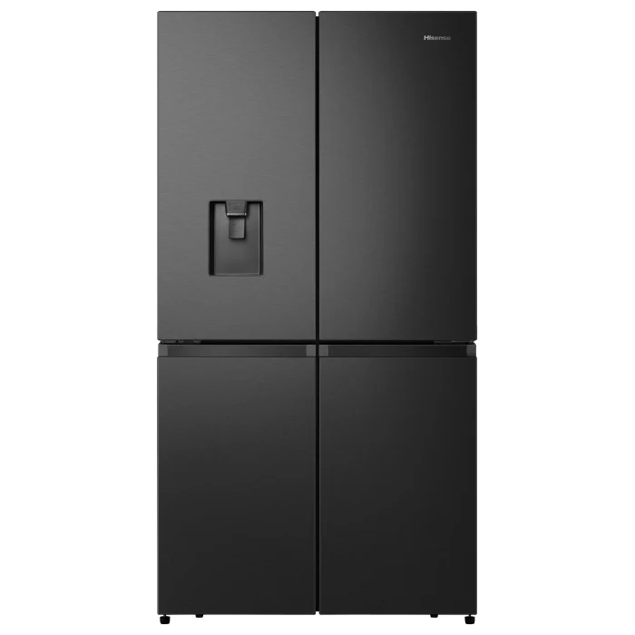 Hisense RQ758N4SWFE 606 Litre 4 Door American Fridge Freezer Non Plumbed Water Dispenser - Black - E Rated