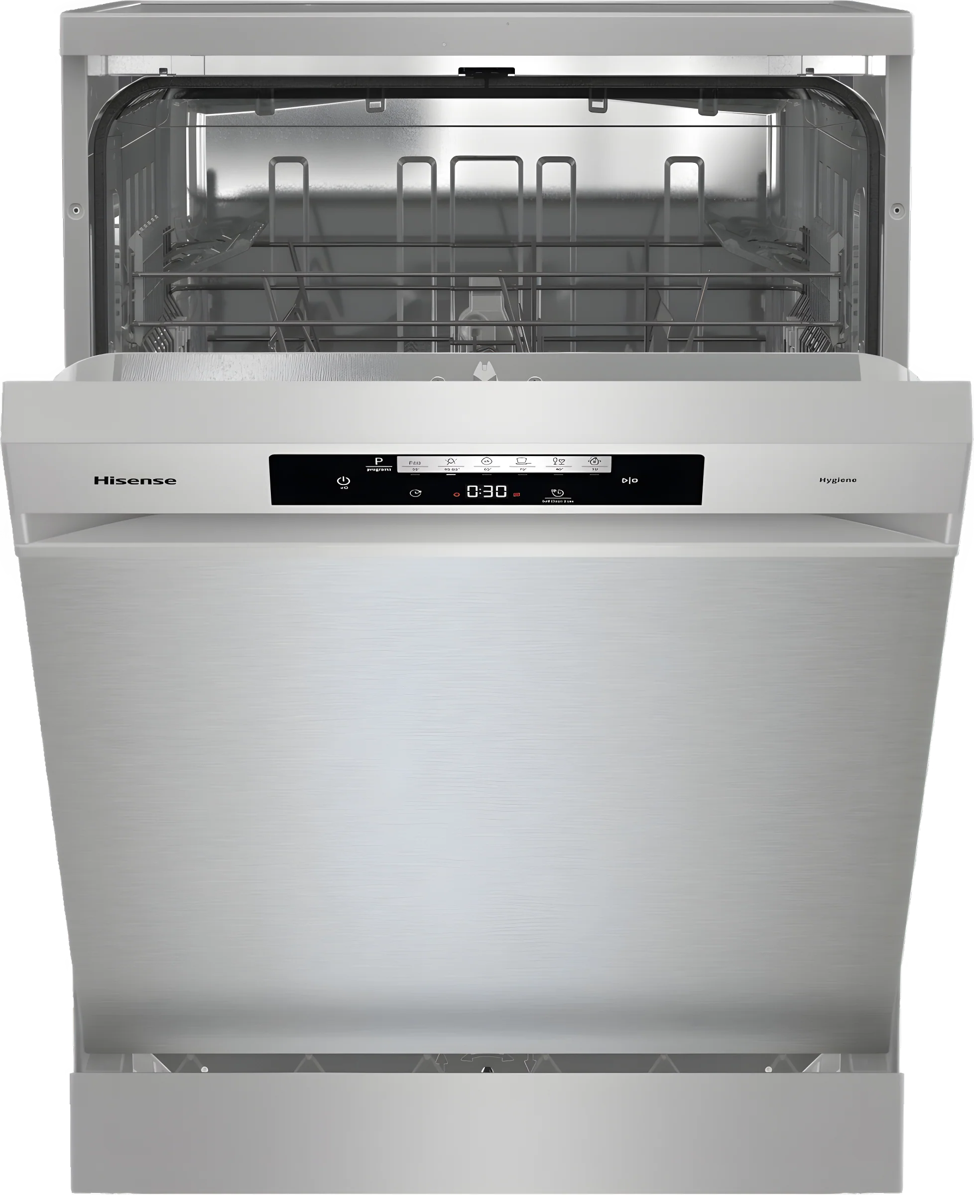 Hisense HS642D90XUK - Silver 14 Place Setting Freestanding Dishwasher - 60cm - 46 dB - D Energy