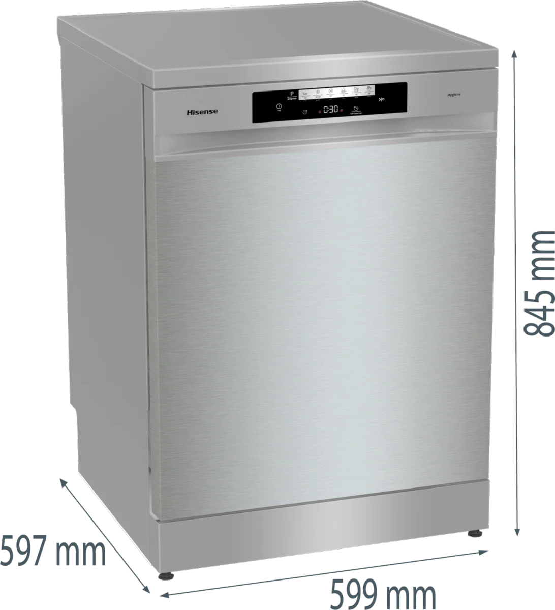 Hisense HS642D90XUK - Silver 14 Place Setting Freestanding Dishwasher - 60cm - 46 dB - D Energy - Image 4