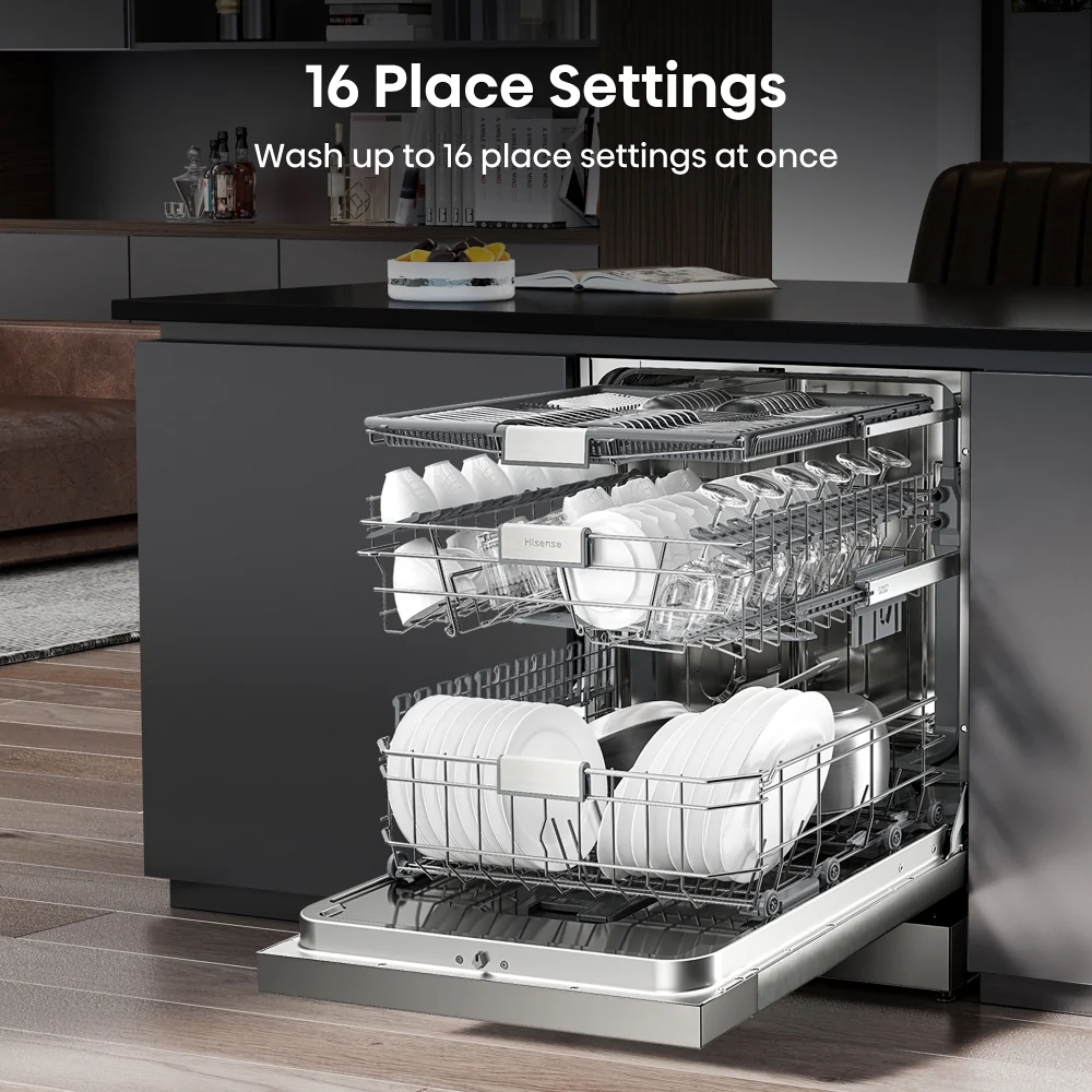 Hisense HS673C60XUK - Stainless Steel Dishwasher - 16 Place Settings - C Energy Rated - Image 2