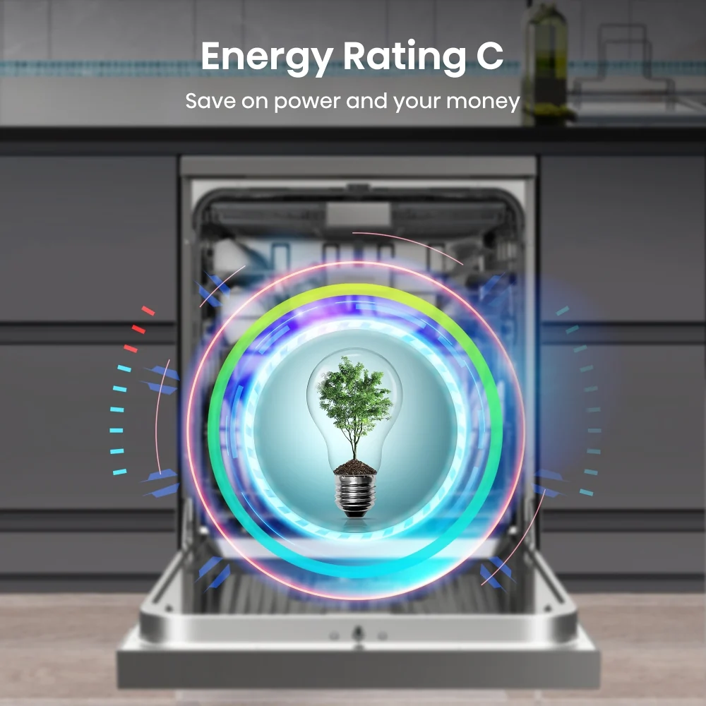 Hisense HS673C60XUK - Stainless Steel Dishwasher - 16 Place Settings - C Energy Rated - Image 3