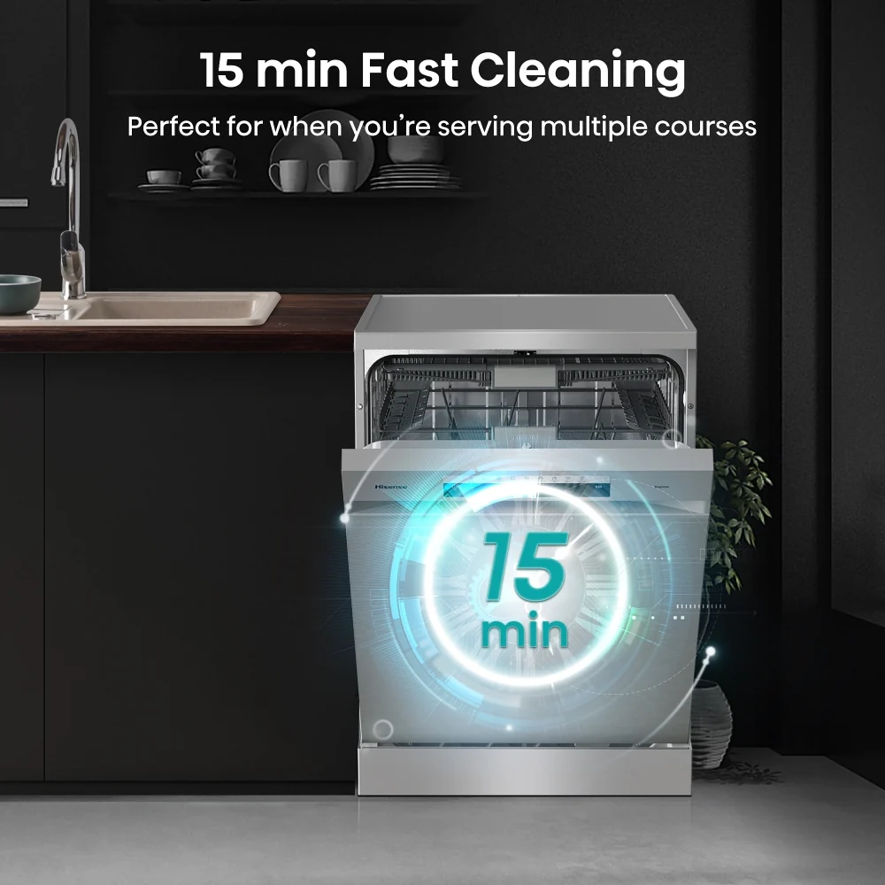 Hisense HS673C60XUK - Stainless Steel Dishwasher - 16 Place Settings - C Energy Rated - Image 4