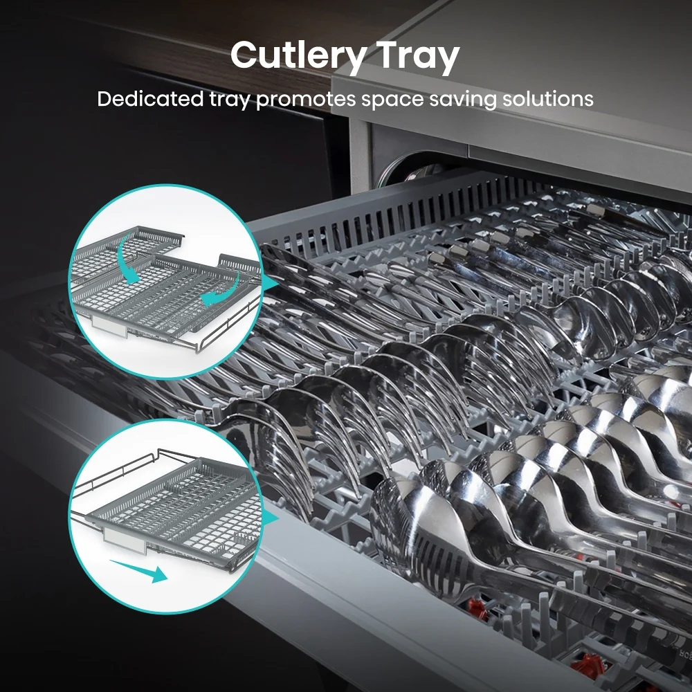 Hisense HS673C60XUK - Stainless Steel Dishwasher - 16 Place Settings - C Energy Rated - Image 5