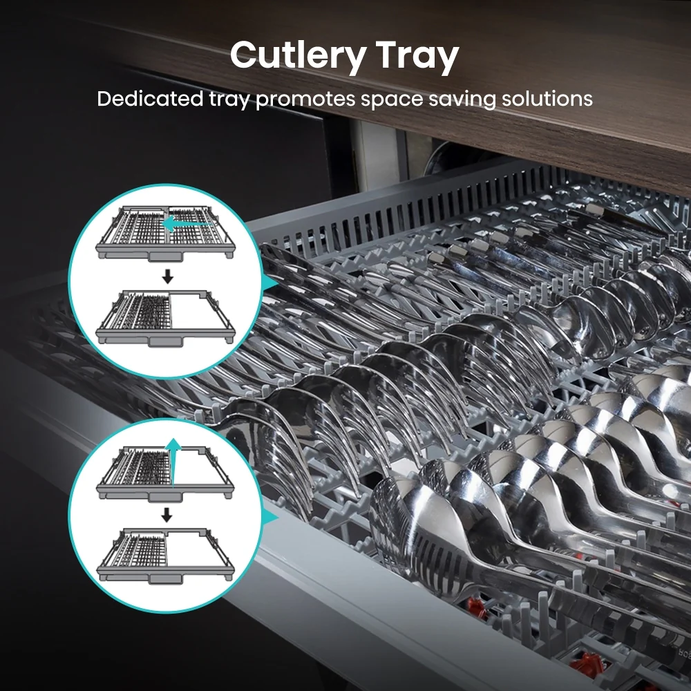 Hisense HV623D15UK - Stainless Steel Integrated Dishwasher - 14 Place Settings - D Energy - Image 5