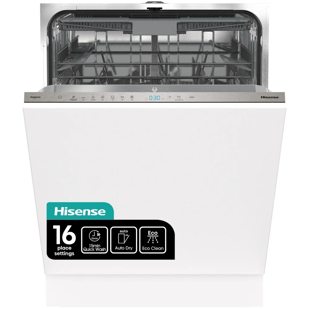 Hisense HV643D60UK - Black Integrated Dishwasher - 16 Place Settings - D Energy - Image 2