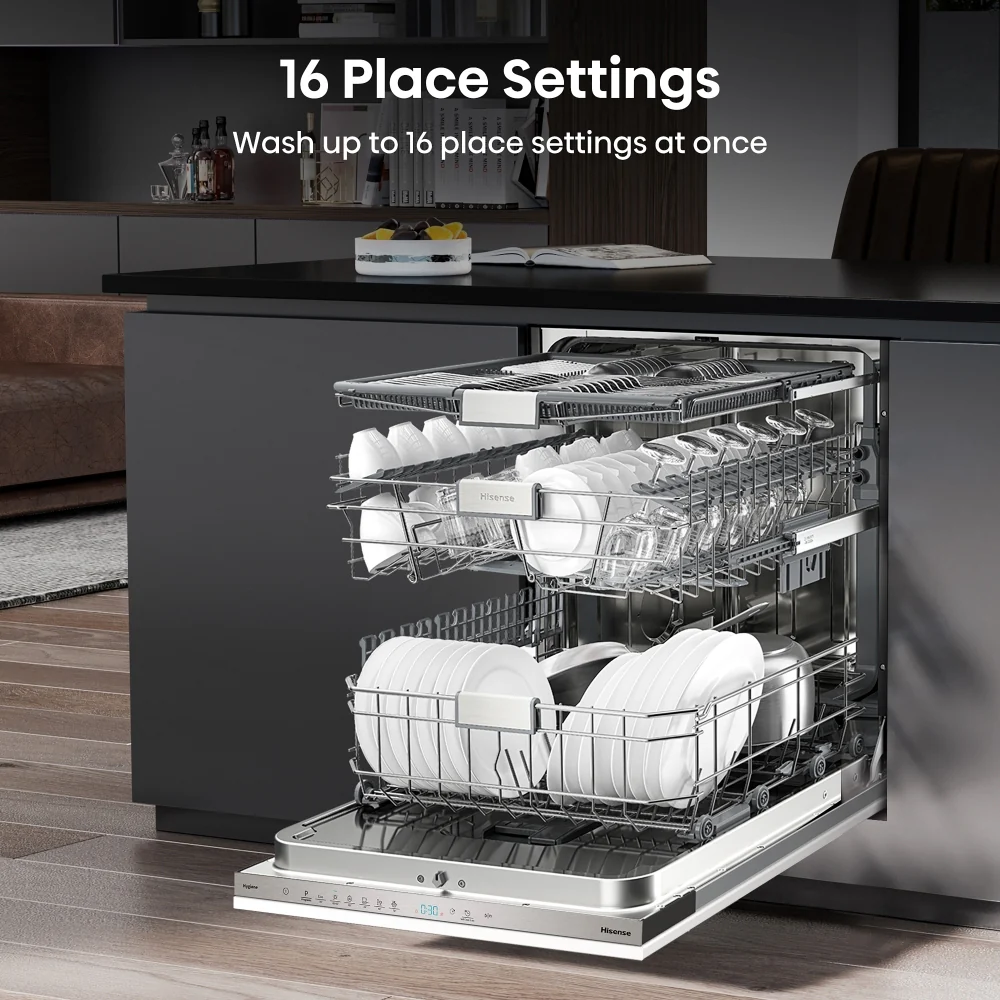 Hisense HV643D60UK - Black Integrated Dishwasher - 16 Place Settings - D Energy - Image 3