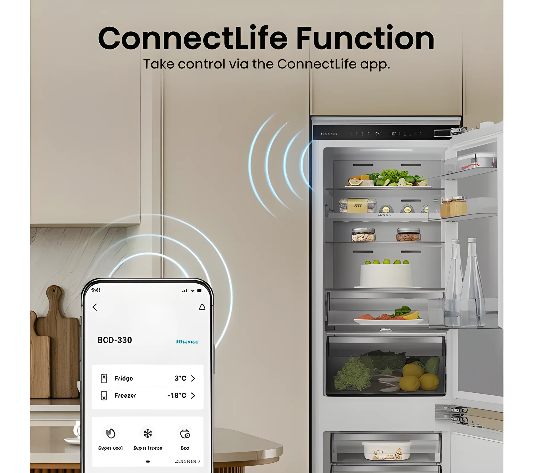 Hisense RB5B250SSWC - White Integrated 60/40 Fridge Freezer - 252L - C Energy Rating - Image 3