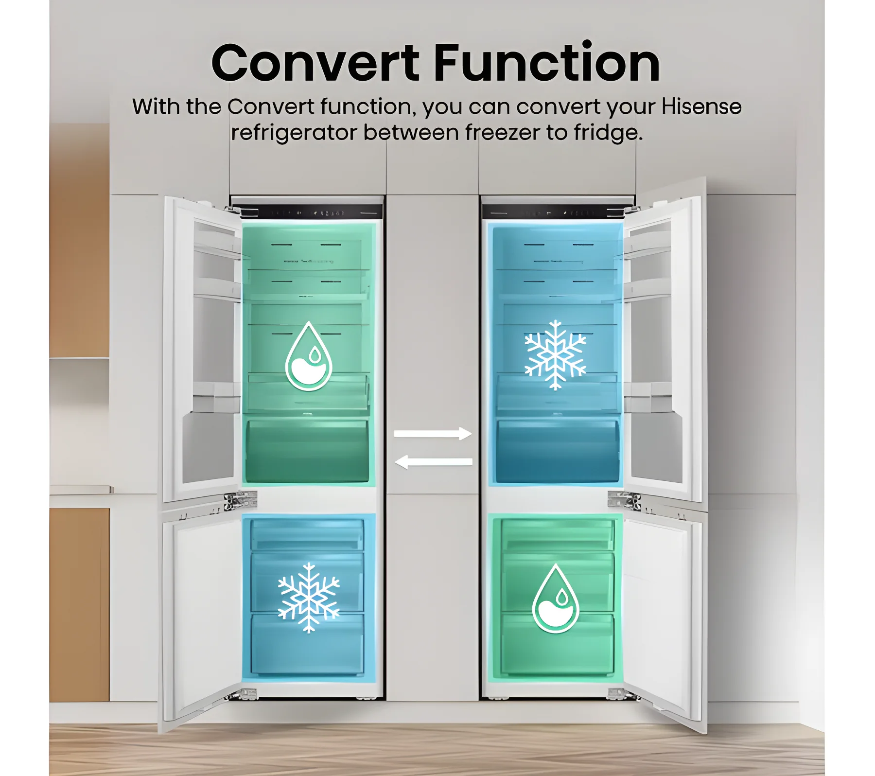 Hisense RB5B250SSWC - White Integrated 60/40 Fridge Freezer - 252L - C Energy Rating - Image 4