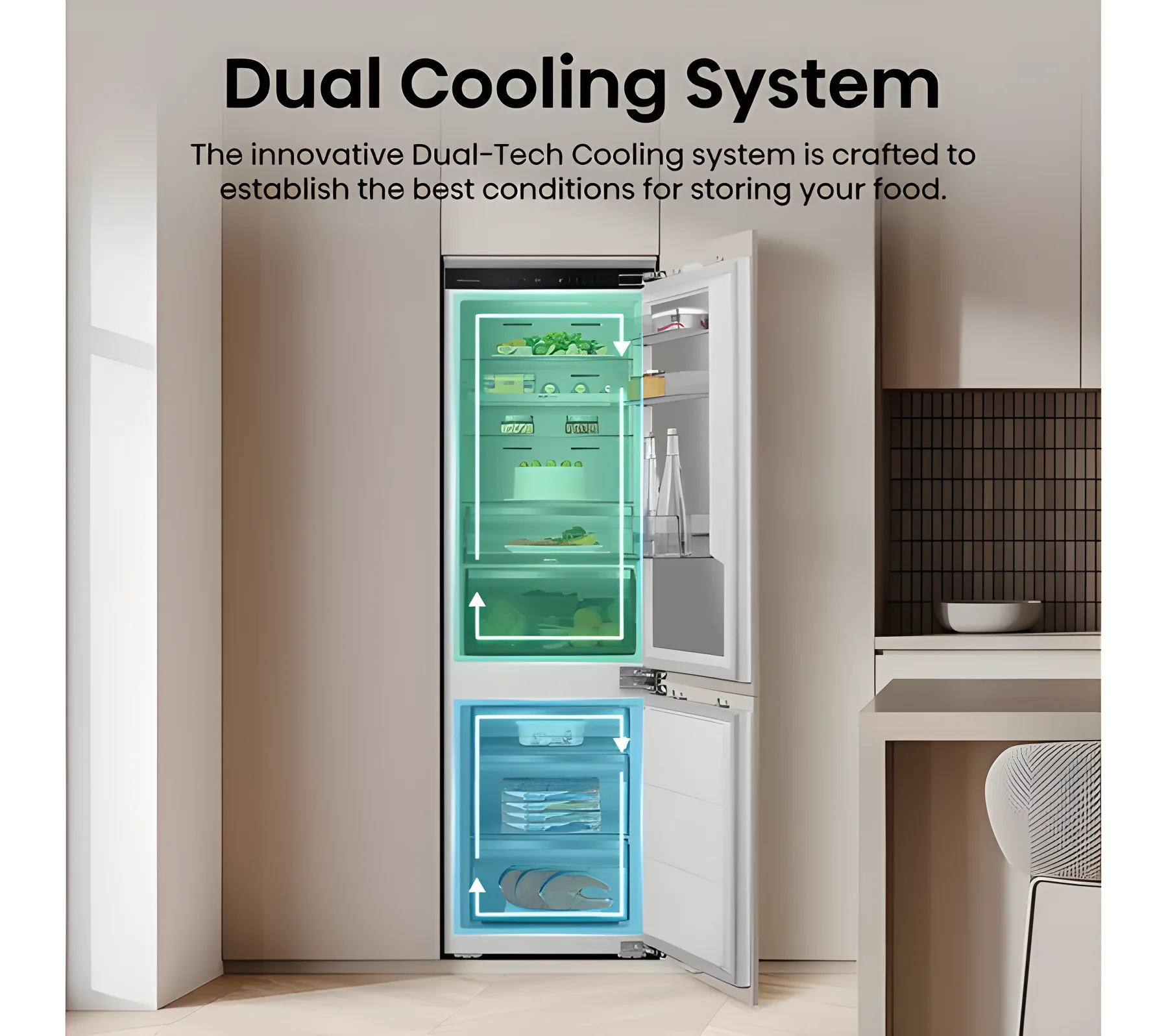 Hisense RB5B250SSWC - White Integrated 60/40 Fridge Freezer - 252L - C Energy Rating - Image 5
