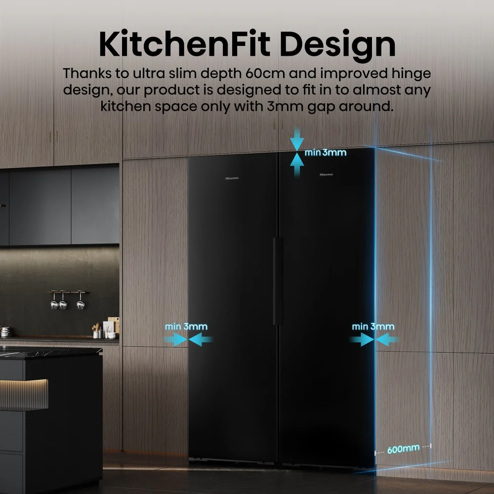 Hisense RL5K370GSFC - Black Larder Fridge - 372L - C Energy Rated - Image 4
