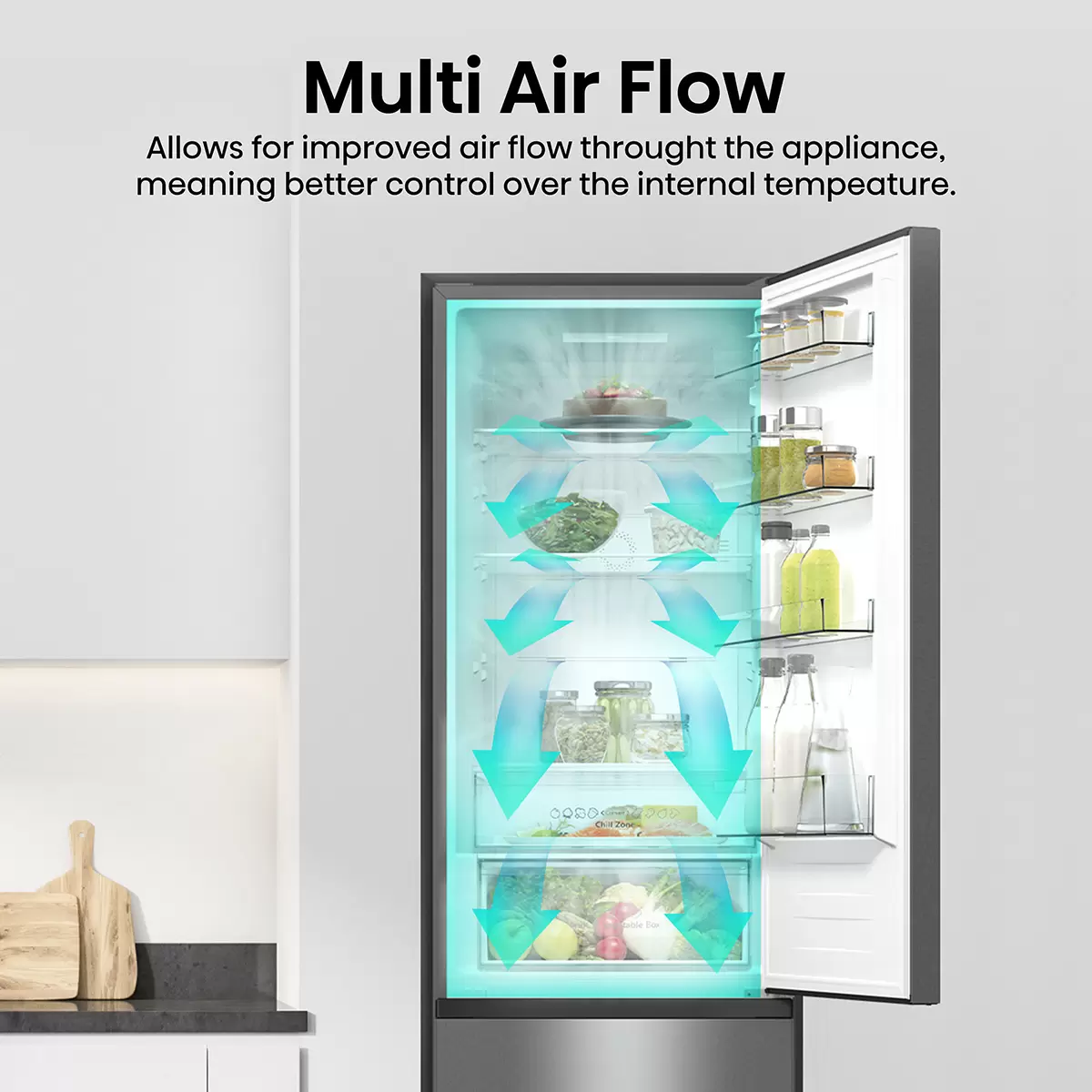 Hisense RM469N4ACDUK - Stainless Steel Fridge Freezer - 368L - D Rated - Image 3
