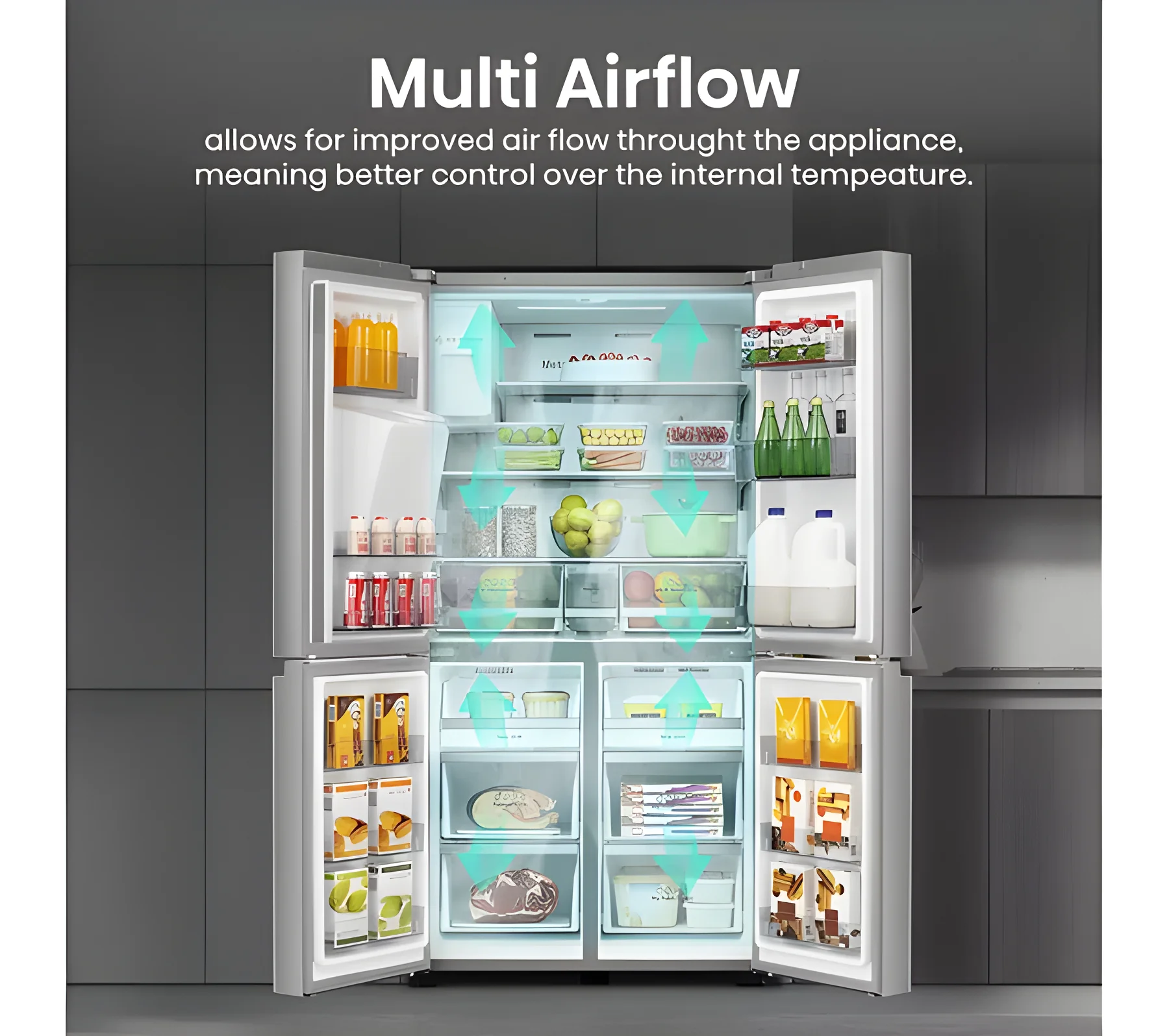 Hisense RQ760N4SASE - Stainless Steel American Fridge Freezer - 584L Total Capacity - E Energy Rating - Image 5