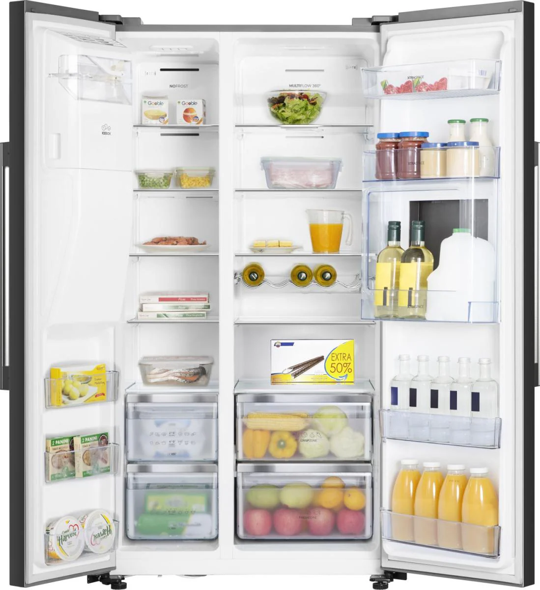 Hisense RS694N4TBE - Black American Fridge Freezer - 562L Capacity - E Energy Rating - Image 2