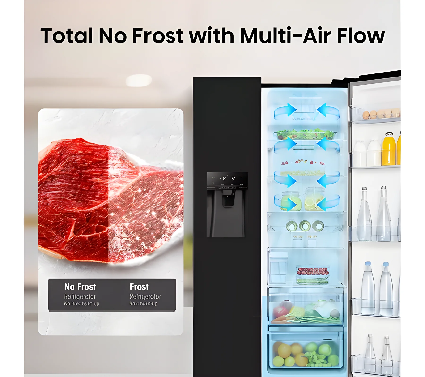 Hisense RS694N4TBE - Black American Fridge Freezer - 562L Capacity - E Energy Rating - Image 7