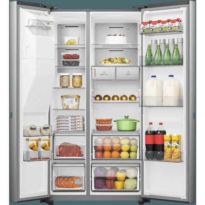 Hisense RS818N4IIE Wifi Connected Plumbed Total No Frost American Fridge Freezer - Stainless Steel - E Rated - Image 2