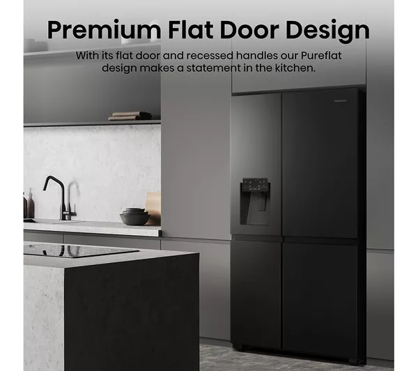 Hisense RS818N4TFC - Black/Stainless Steel American Fridge Freezer - 632L - C Energy - Image 3