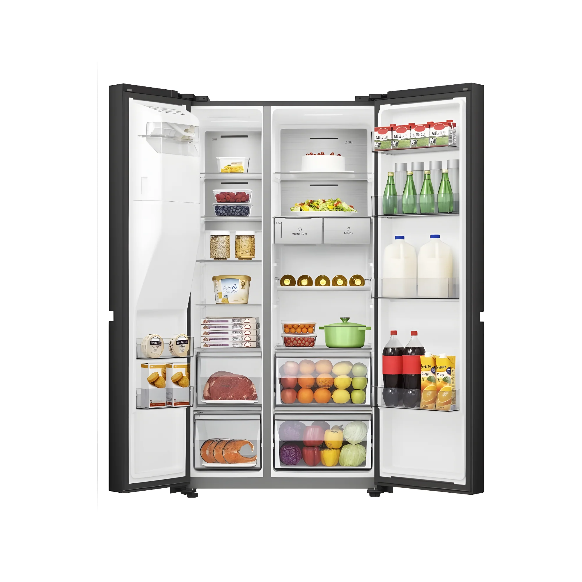 Hisense RS818N4TFE - Black American Fridge Freezer - 632L - E Energy Rating - Image 4