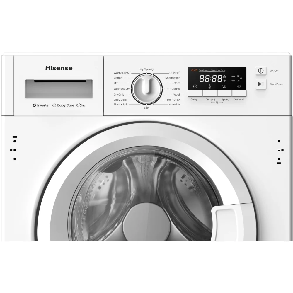Hisense WD3M841BWI - Integrated White 8KG Washer Dryer - 1400 RPM - B Energy - Image 3