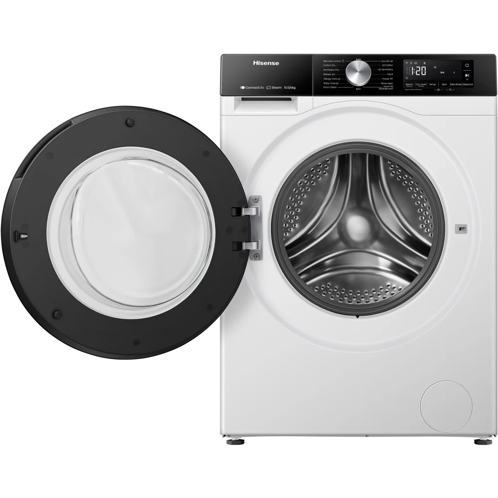 Hisense WD3S1043BW3 - White 10.5KG/6KG Washer Dryer - 1400 RPM - D Energy Rating - Image 2