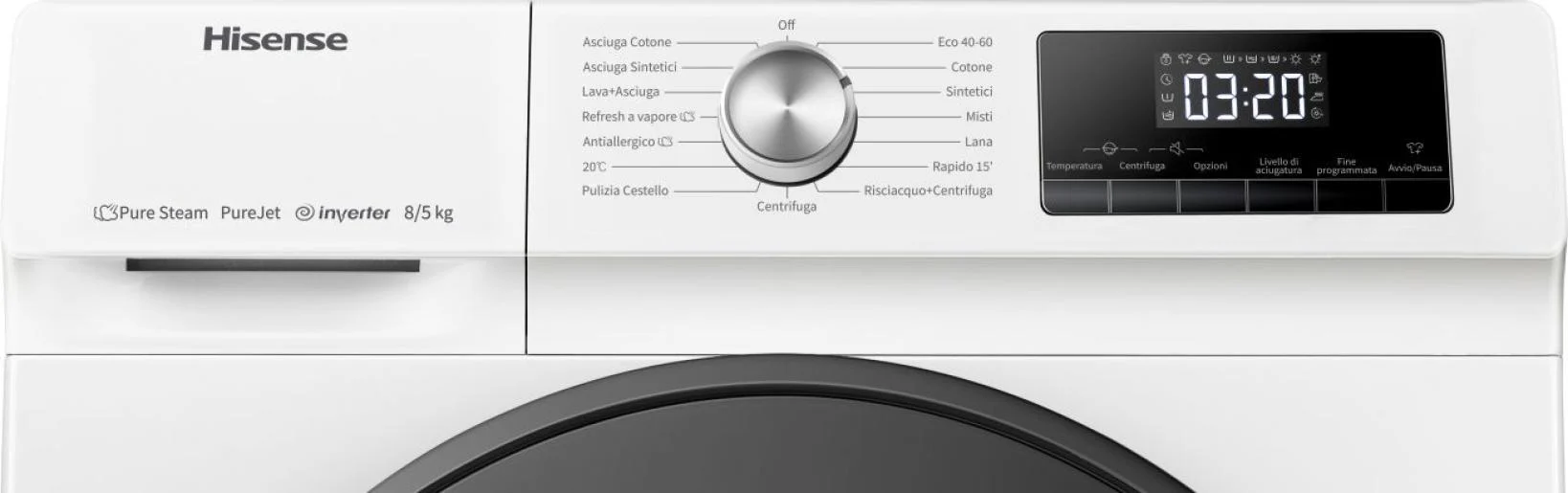Hisense WDQA8014EVJM - White 8KG/5KG Washer Dryer - 1400 RPM - A/D energy - Image 4