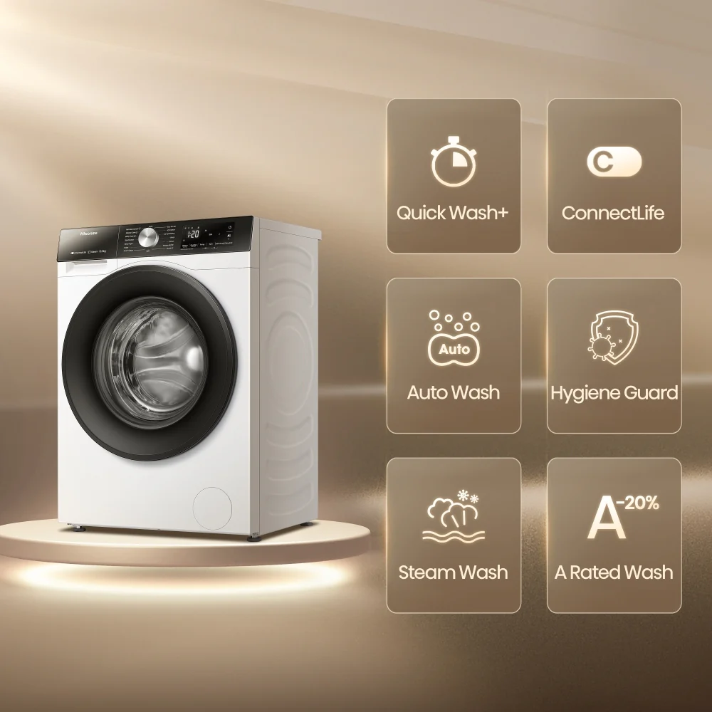 Hisense WF3S1043BW3 - White 10.5KG Washing Machine - 1400 RPM - A Energy - Image 3