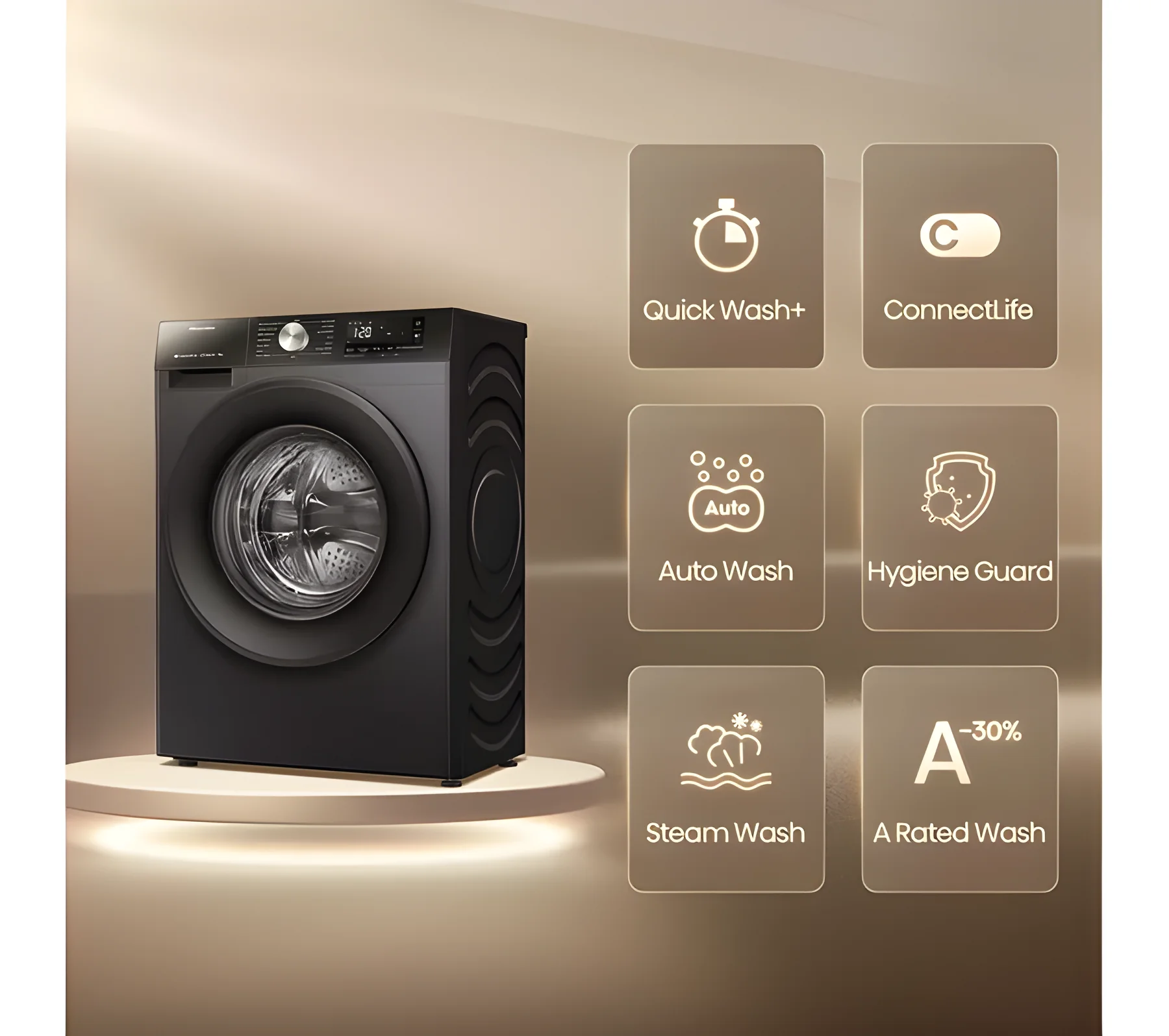 Hisense WF3S9043BB3 - Black 9KG Washing Machine - 1400 RPM - A energy - Image 2