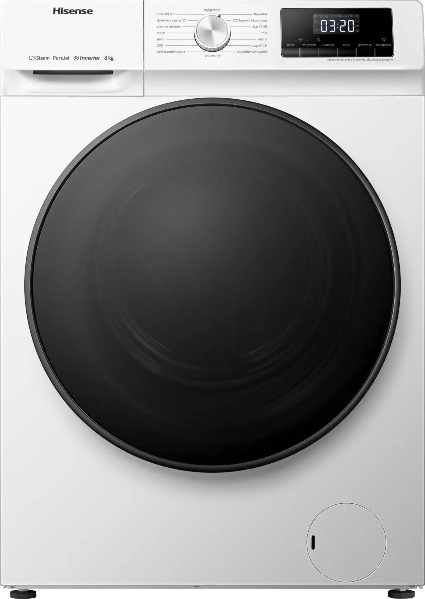Hisense WFQA8014EVJM - White 8KG Washing Machine - 1400 RPM - A energy