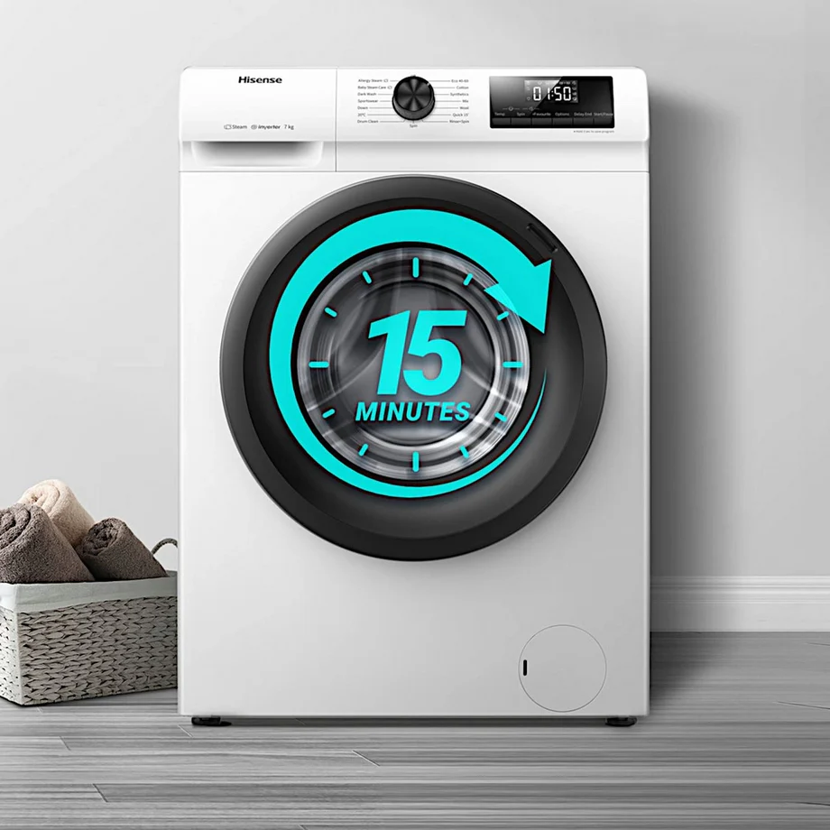 Hisense WFQP7012EVM - White 7KG Washing Machine - 1200 RPM - C energy - Image 2