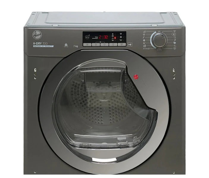 Hoover BATD H7A1TCER-80 - Anthracite & Chrome 7KG Integrated Heat Pump Tumble Dryer - WiFi Connected - A+ Energy Rating - Image 3