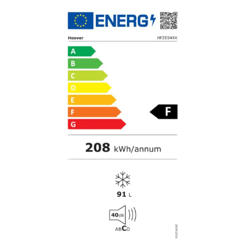 Hoover HFZE54XK - Silver Undercounter Freezer - F energy - Image 4